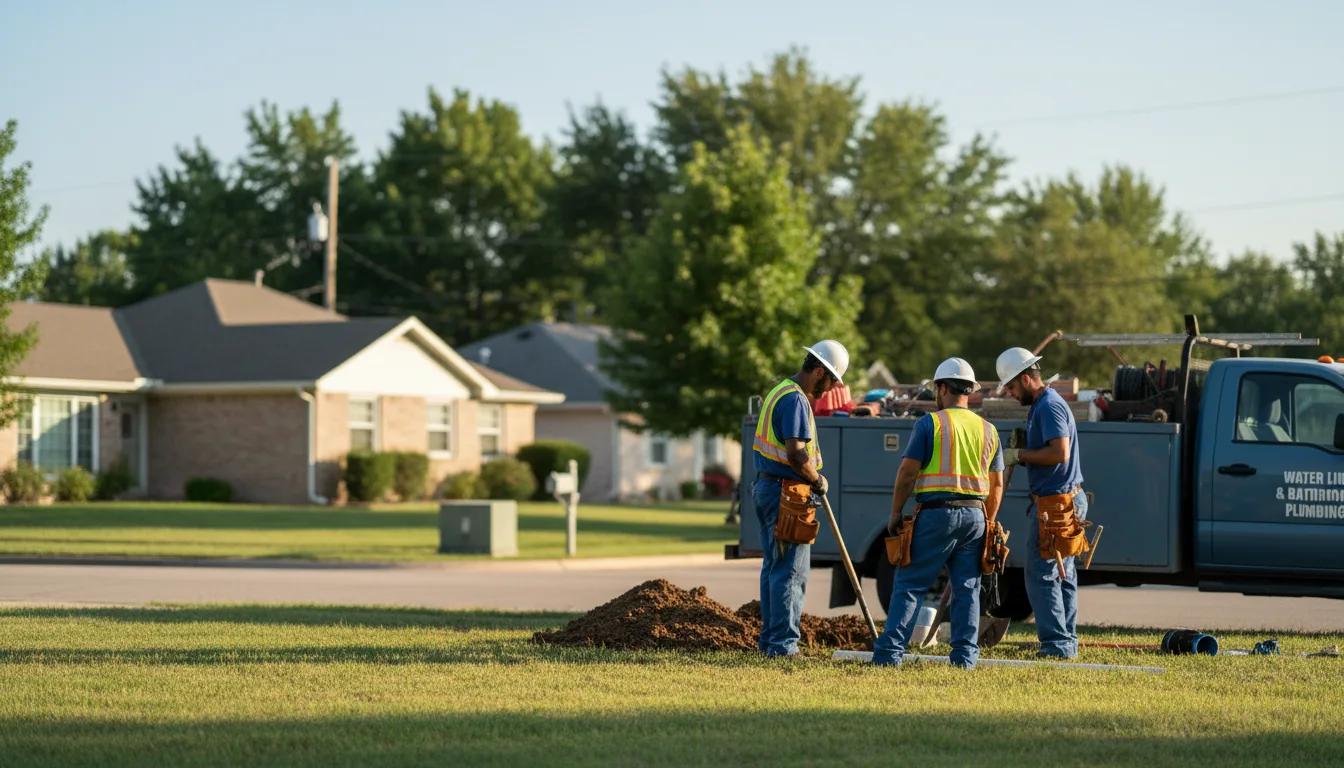 Residential water line and bathroom plumbing service in Winnie, TX